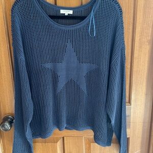 Women's Navy Sweater with Star Design